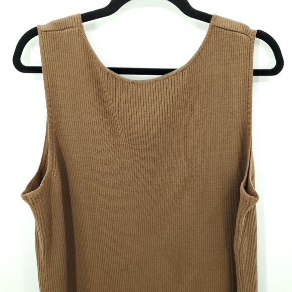 VTG Y2K metrostyle Ribbed Maxi Matching Tank Dress/Duster Sweater Set 1X Brown - Picture 14 of 16